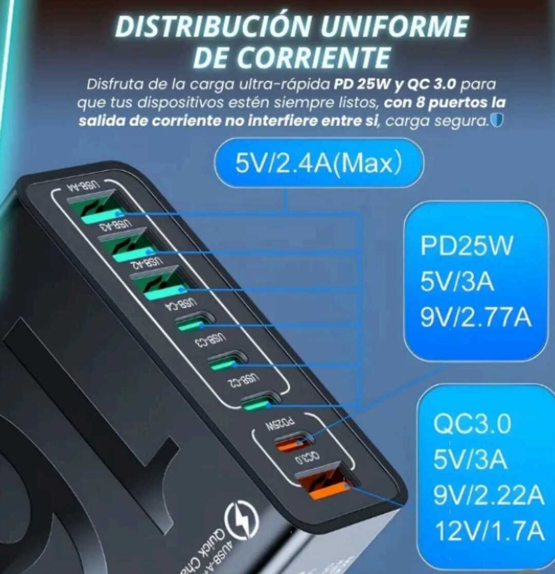 CARGADOR 8 EN 1