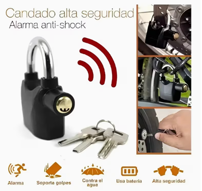 CANDADO CON ALARMA DE ALTA RESISTENCIA CON SENSOR INTELIGENTE